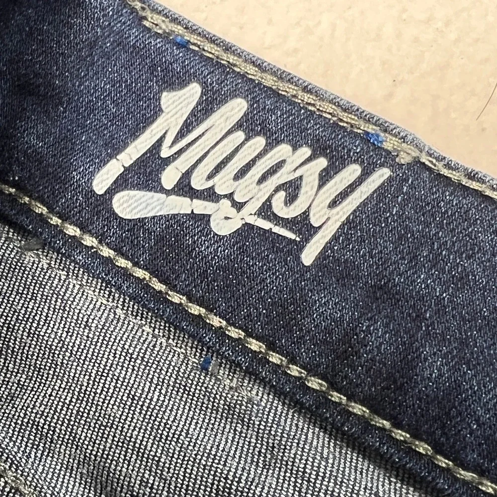 Mugsy Kinzies Jeans Mens 35x32 Blue Dark Wash Straight Leg Stretch Performance - Picture 3 of 10